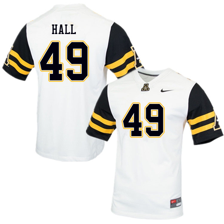 Men #49 Blythe Hall Appalachian State Mountaineers College Football Jerseys Sale-White